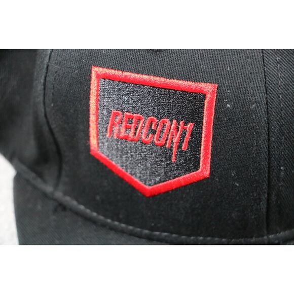 Redcon1 Hat Cap Snap Back Black Red Embroidered Patch Mens RC1 Logo - Picture 2 of 8